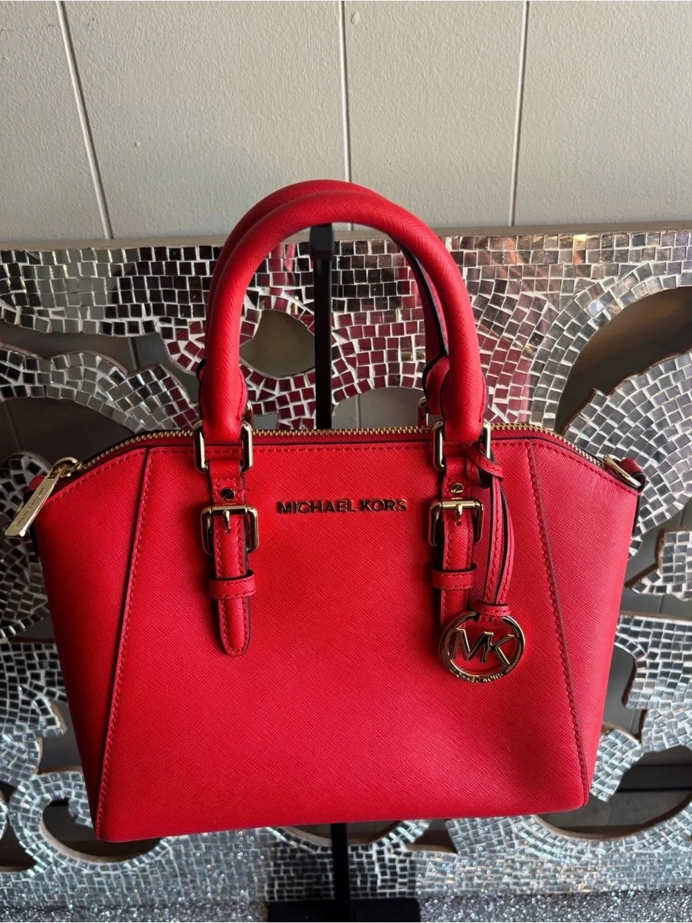 ⭐️Michael Kors Red Saffiano Leather Satchel